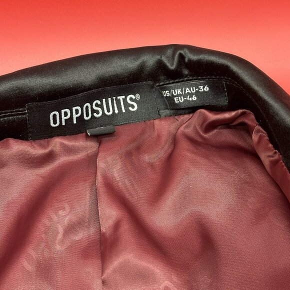 OppoSuits Slim-Fit Tuxedo Set Men's Size 36R Black Suit Jacket & Pants Set NIB - Picture 8 of 16